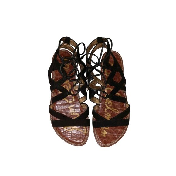 Sam Edelman Womens Gemma Gladiator Sandals Black Ankle Strap Flat Heel sz 7 - Picture 8 of 10